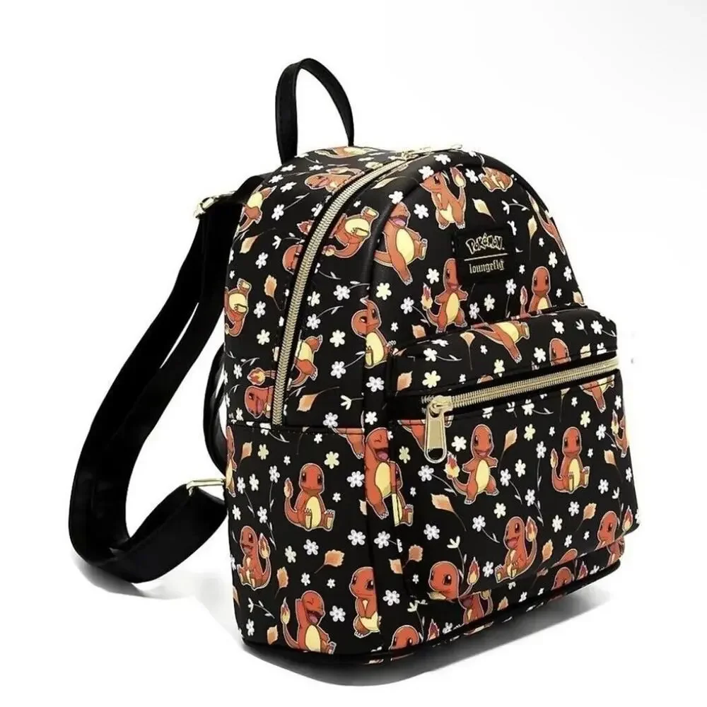 Loungefly Charmander Daisy Mini Backpack Bag Daisies POKÉMON All Over Print Blk